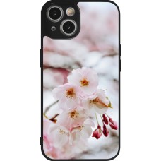Coque iPhone 14 - Silicone rigide noir Cherry tree Spring 2026