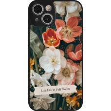 Coque iPhone 14 - Silicone rigide noir Full Bloom Spring 2026