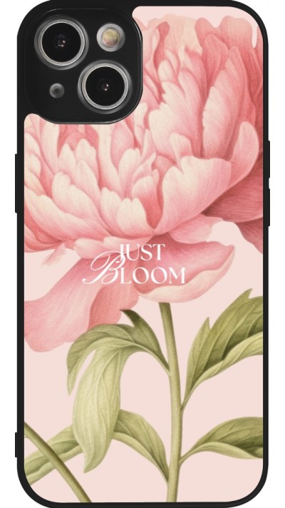 Coque iPhone 14 - Silicone rigide noir Just Bloom Spring 2026
