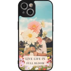 Coque iPhone 14 - Silicone rigide noir Live life in full moon Spring 2026
