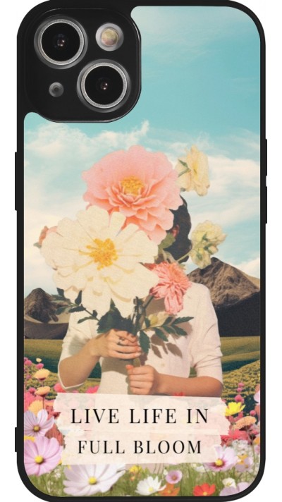 Coque iPhone 14 - Silicone rigide noir Live life in full moon Spring 2026