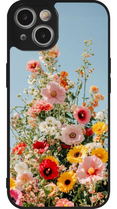 Coque iPhone 14 - Silicone rigide noir Spring flowers Spring 2026