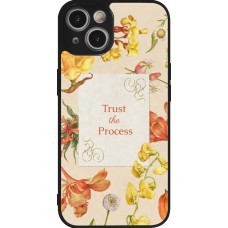 Coque iPhone 14 - Silicone rigide noir Trust the process Spring 2026