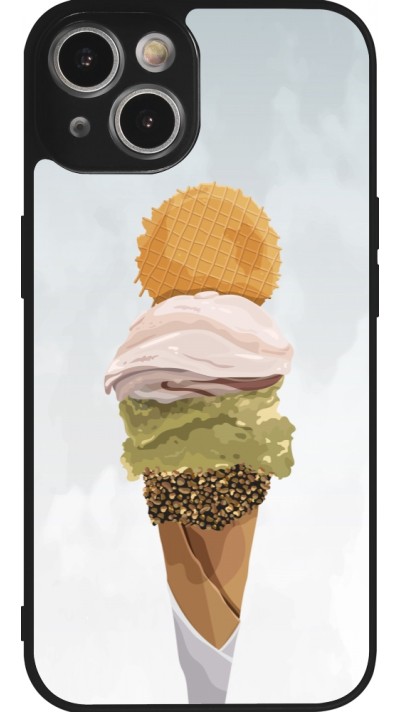 Coque iPhone 14 - Silicone rigide noir Summer 2025 Cornet