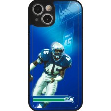 Coque iPhone 14 - Silicone rigide noir Super Bowl 26 Seattle 1