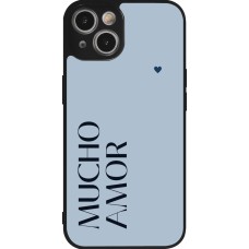 iPhone 14 Case Hülle - Silikon schwarz Valentine 2024 mucho amor azul