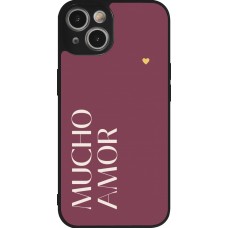 iPhone 14 Case Hülle - Silikon schwarz Valentine 2024 mucho amor rosado