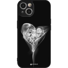 Coque iPhone 14 - Silicone rigide noir Valentine 2022 Black Smoke