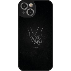 iPhone 14 Case Hülle - Silikon schwarz Valentine 2023 hands forever