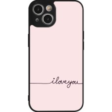 Coque iPhone 14 - Silicone rigide noir Valentine 2023 i love you writing