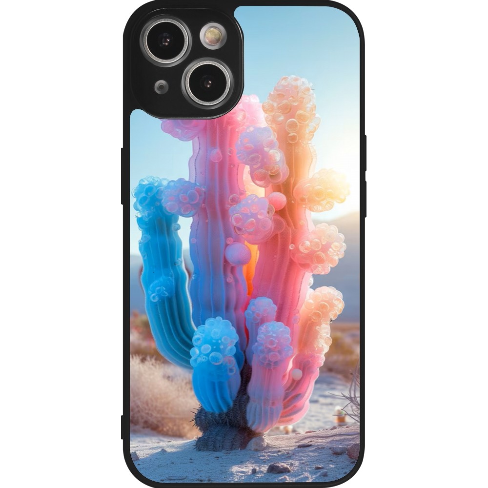 Coque iPhone 14 - Silicone rigide noir Artificial vegetation 2025