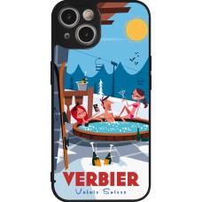 iPhone 14 Case Hülle - Silikon schwarz Verbier Mountain Jacuzzi