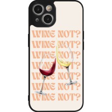 iPhone 14 Case Hülle - Silikon schwarz Wine not