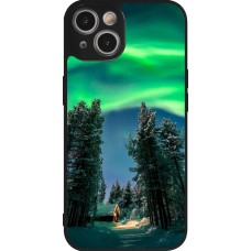 iPhone 14 Case Hülle - Silikon schwarz Winter 22 Northern Lights