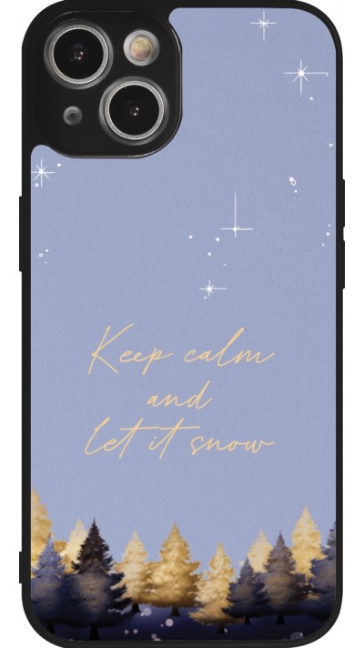 Coque iPhone 14 - Silicone rigide noir Winter 25 Winter illustration of trees