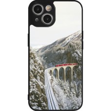 Coque iPhone 14 - Silicone rigide noir Winter 25 Winter polar express