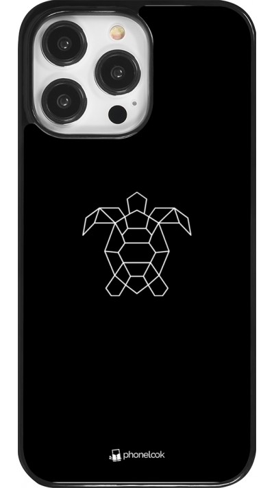 Coque iPhone 14 Pro Max - Turtles lines on black