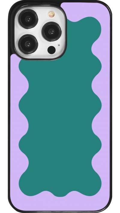 Coque iPhone 14 Pro Max - Wavy Rectangle Green Purple
