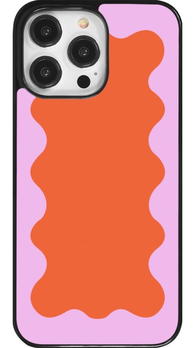 Coque iPhone 14 Pro Max - Wavy Rectangle Orange Pink