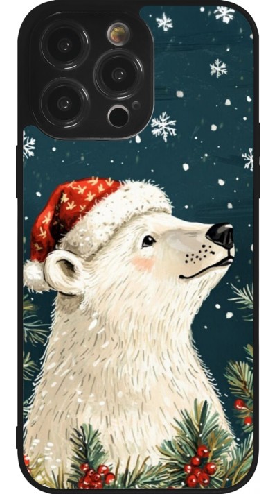 Coque iPhone 14 Pro Max - Silicone rigide noir Christmas 25 Bear