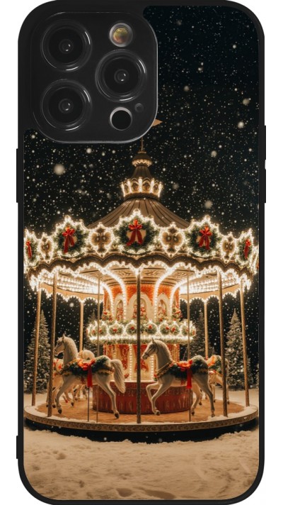 Coque iPhone 14 Pro Max - Silicone rigide noir Christmas 25 Carousel