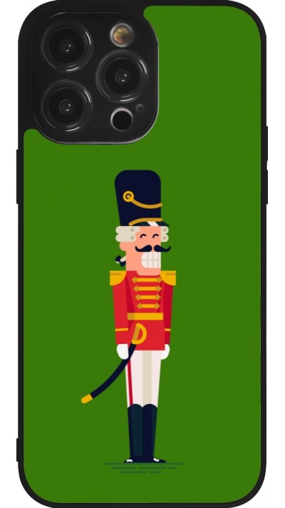Coque iPhone 14 Pro Max - Silicone rigide noir Christmas 25 Nutcracker Green