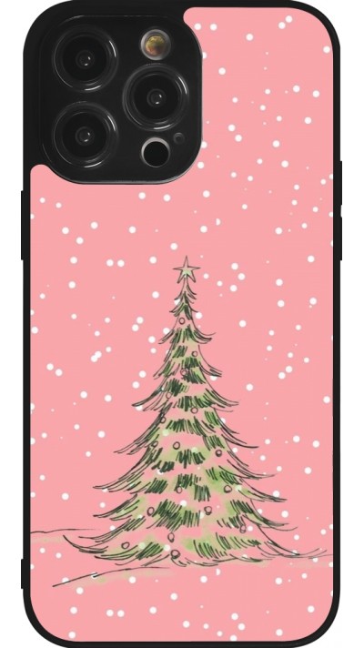 Coque iPhone 14 Pro Max - Silicone rigide noir Christmas 25 Pink Tree