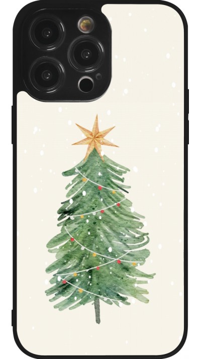 Coque iPhone 14 Pro Max - Silicone rigide noir Christmas 25 Sketch Tree