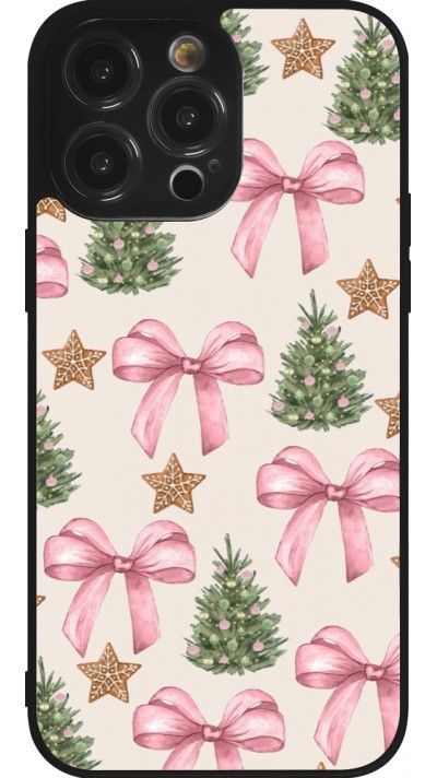 Coque iPhone 14 Pro Max - Silicone rigide noir Christmas 25 Vintage Ribbons