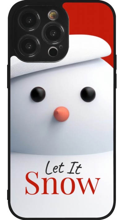 Coque iPhone 14 Pro Max - Silicone rigide noir Christmas 25 Xmas Snowman
