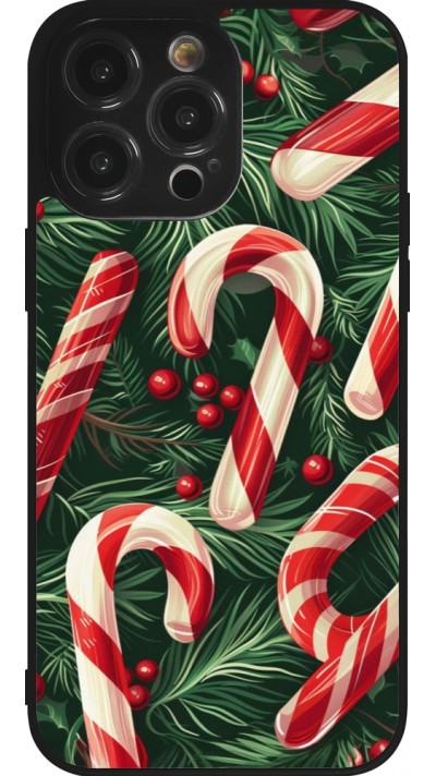 Coque iPhone 14 Pro Max - Silicone rigide noir Christmas 25 Xmas Stick