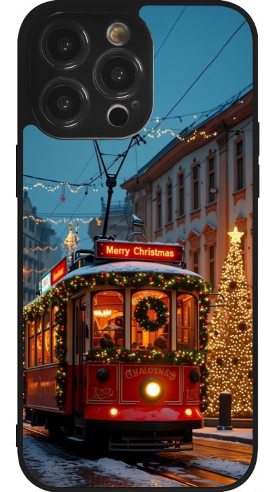 Coque iPhone 14 Pro Max - Silicone rigide noir Christmas 25 Xmas Train