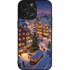 Coque iPhone 14 Pro Max - Silicone rigide noir Christmas 25 Xmas Village