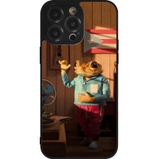 Coque iPhone 14 Pro Max - Silicone rigide noir Dancing frog DTMF