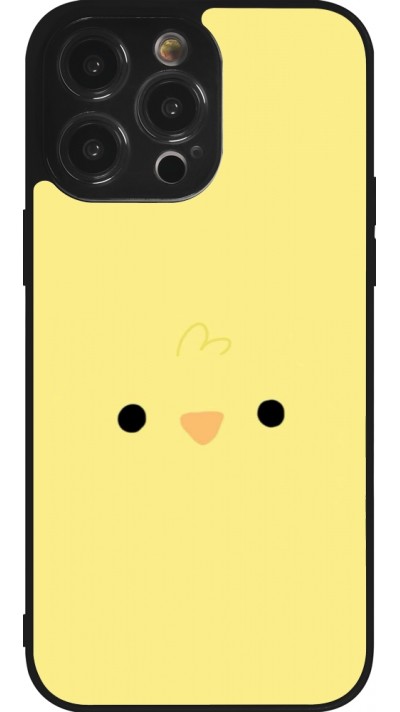 Coque iPhone 14 Pro Max - Silicone rigide noir Easter 2026 Little chicken