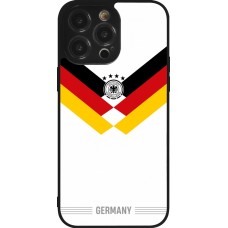 Coque iPhone 14 Pro Max - Silicone rigide noir Maillot de football Allemagne 2026 personnalisable