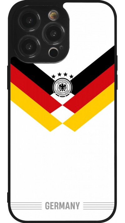 Coque iPhone 14 Pro Max - Silicone rigide noir Maillot de football Allemagne 2026 personnalisable