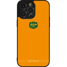 Coque iPhone 14 Pro Max - Silicone rigide noir Maillot de football Australie 2026 personnalisable