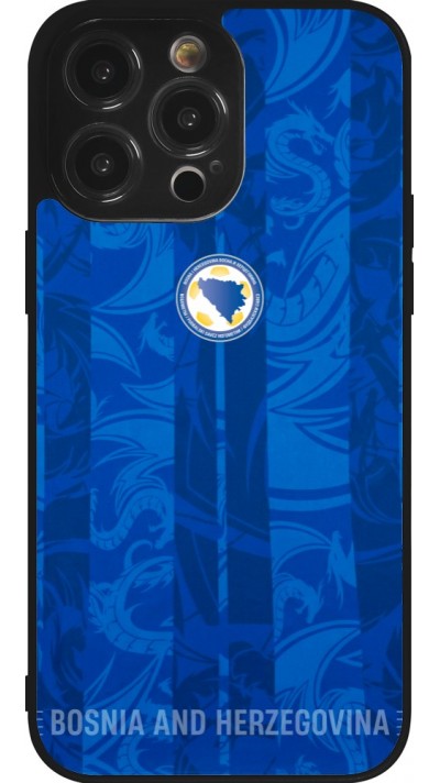 Coque iPhone 14 Pro Max - Silicone rigide noir Maillot de football Bosnie-Herzégovine 2026 personnalisable