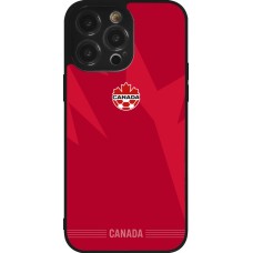 Coque iPhone 14 Pro Max - Silicone rigide noir Maillot de football Canada 2026 personnalisable