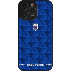 Coque iPhone 14 Pro Max - Silicone rigide noir Maillot de football Cap-Vert 2026 personnalisable
