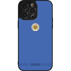 Coque iPhone 14 Pro Max - Silicone rigide noir Maillot de football Curaçao 2026 personnalisable