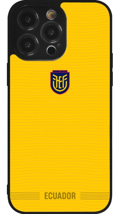 Coque iPhone 14 Pro Max - Silicone rigide noir Maillot de football E?quateur 2026 personnalisable