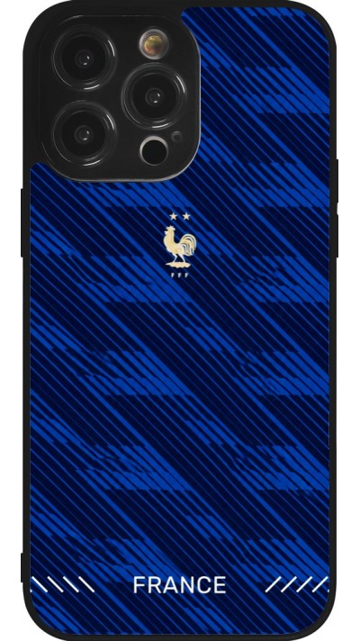 Coque iPhone 14 Pro Max - Silicone rigide noir Maillot de football France 2026 personnalisable