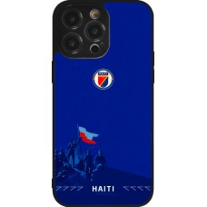 Coque iPhone 14 Pro Max - Silicone rigide noir Maillot de football Haiti 2026 personnalisable