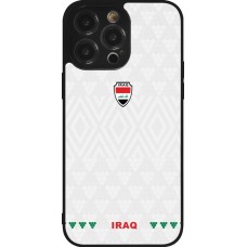 Coque iPhone 14 Pro Max - Silicone rigide noir Maillot de football Irak 2026 personnalisable