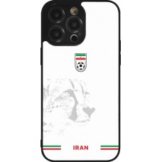 Coque iPhone 14 Pro Max - Silicone rigide noir Maillot de football Iran 2026 personnalisable