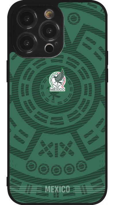 Coque iPhone 14 Pro Max - Silicone rigide noir Maillot de football Mexique 2026 personnalisable