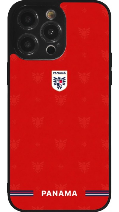 Coque iPhone 14 Pro Max - Silicone rigide noir Maillot de football Panama 2026 personnalisable