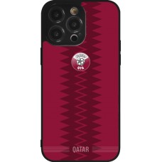 Coque iPhone 14 Pro Max - Silicone rigide noir Maillot de football Qatar 2026 personnalisable